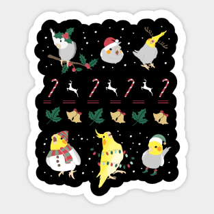 ugly christmas cockatiel pattern Sticker